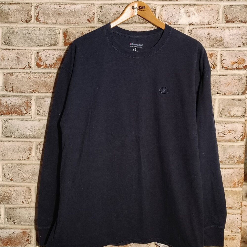 Champion Navy Long Sleeve Shirt - XL